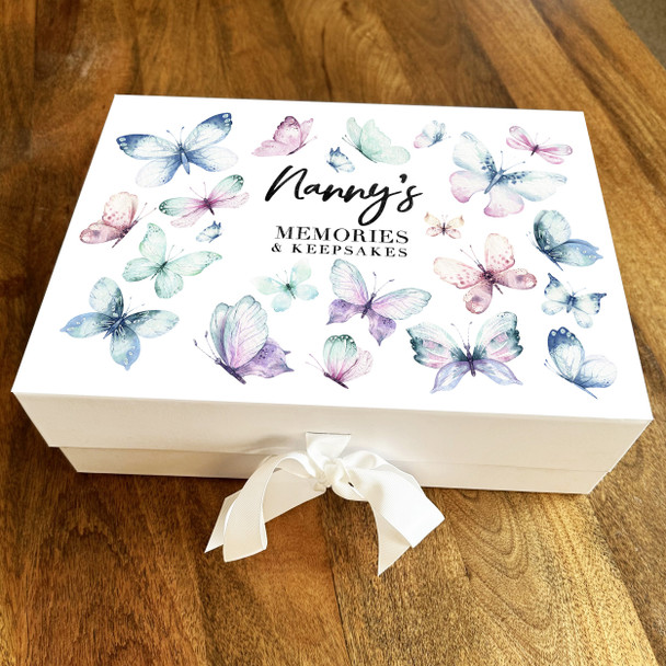 Beautiful Butterflies Nanny's Memories Keepsake Memory Hamper Gift Box