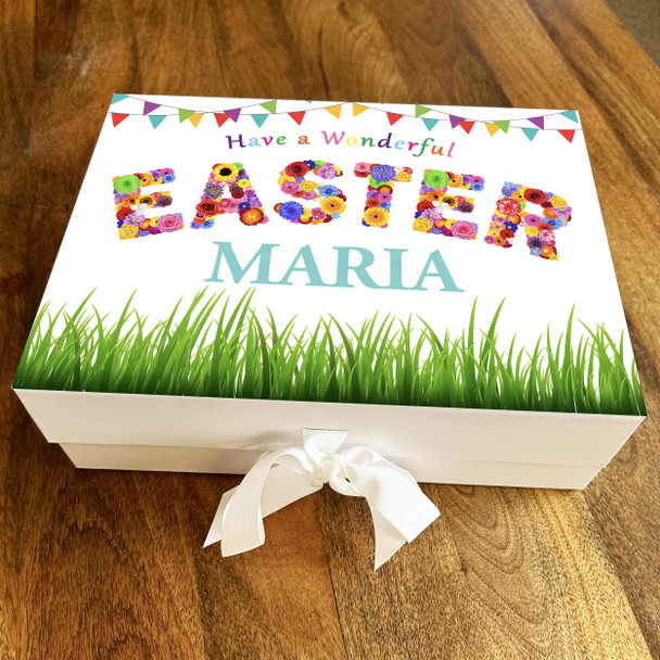 Spring Floral Easter Personalised Chocolate Treats Sweets Hamper Gift Box