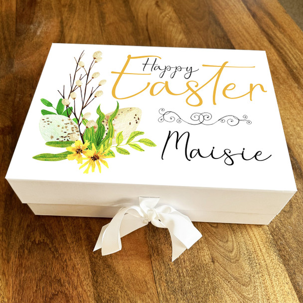 Watercolour Easter Spring Personalised Chocolate Treats Sweets Hamper Gift Box