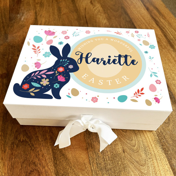 Bunny Easter Floral Personalised Chocolate Treats Sweets Hamper Gift Box