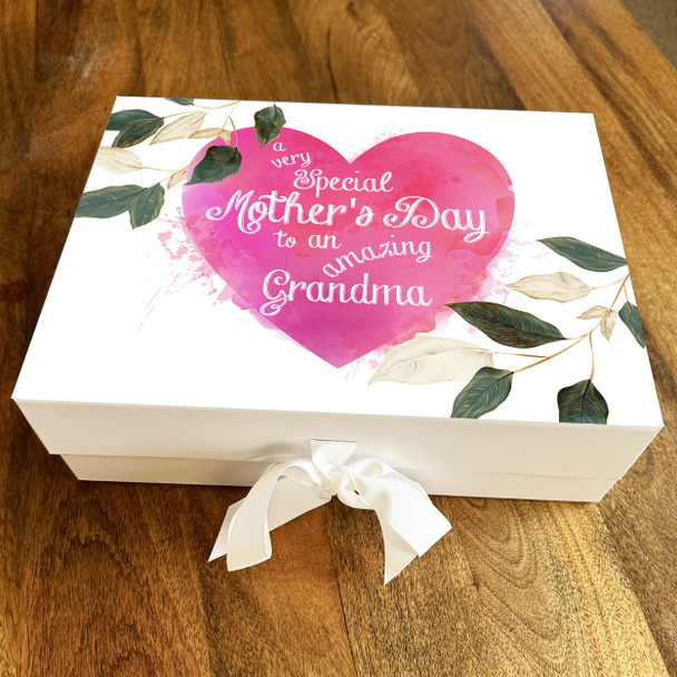 Grandma Mother's Day Beautiful Leaves Keepsake Memory Hamper Gift Box