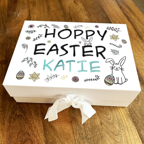 Hoppy Easter Personalised Chocolate Treats Sweets Hamper Gift Box