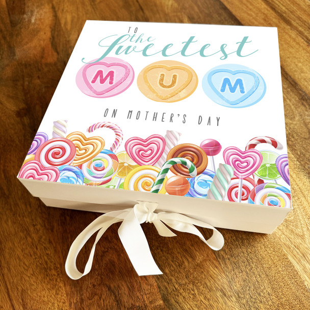 Sweetest Mum On Mothers Day Personalised Square Keepsake Memory Hamper Gift Box