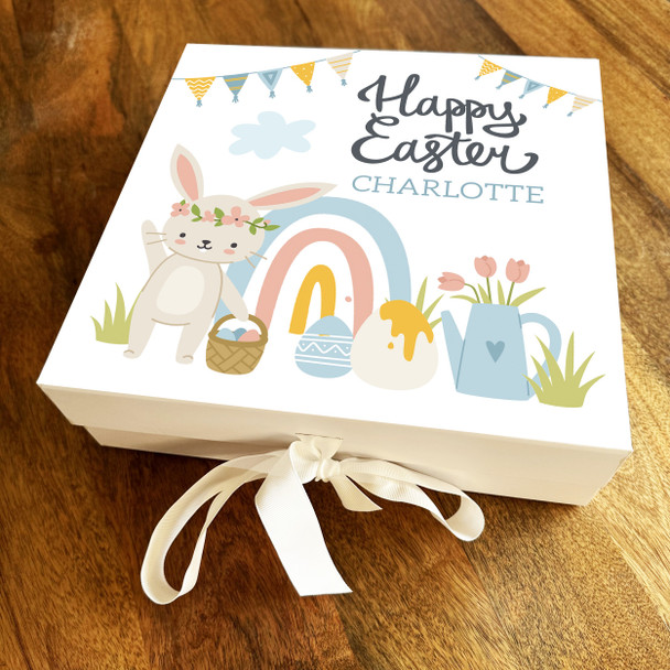 Easter Bunny Eggs & Bunting Square Chocolate Treats Sweets Hamper Gift Box