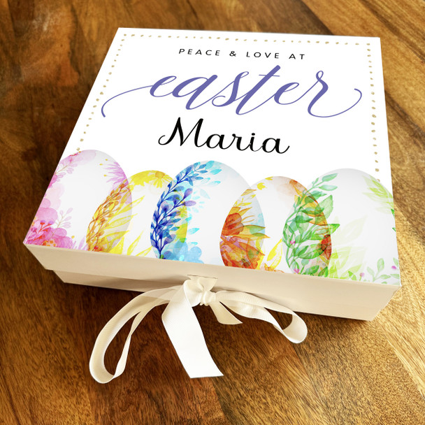 Easter Eggs Peace & Love Square Chocolate Treats Sweets Hamper Gift Box