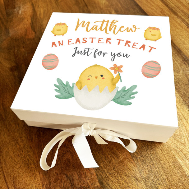 Easter Treat Chick Egg Square Chocolate Treats Sweets Hamper Gift Box