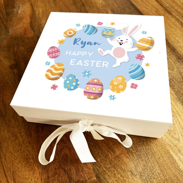 Happy Easter Bunny Eggs Square Chocolate Treats Sweets Hamper Gift Box