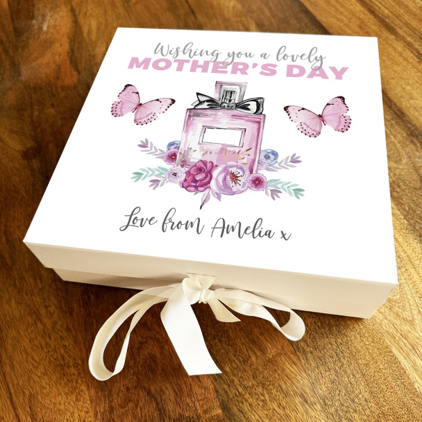 Mum Mother's Day Perfume Personalised Square Keepsake Memory Hamper Gift Box