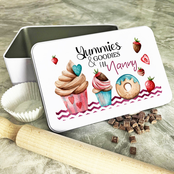Personalised Yummies & Goodies For Nanny Biscuit Baking Treats Sweets Cake Tin