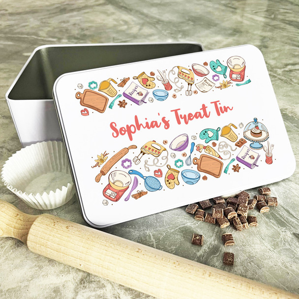 Personalised Cartoon Baking Tools Treats Biscuit Cake Tin