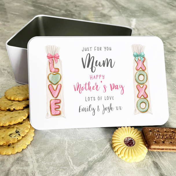 Personalised Just For You Mum Mother's Day Sweets Biscuit Sweets Cake Treat Tin