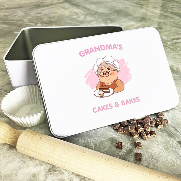 Personalised Baking Grandma's Bakes Biscuit Baking Treats Cake Tin