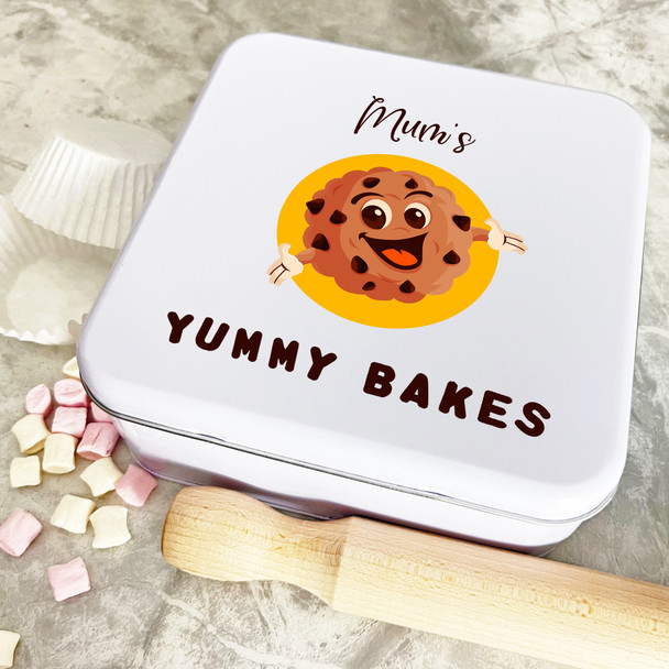 Personalised Square Funny Cookie Mums Yummy Bakes Biscuit Baking Sweets Cake Tin
