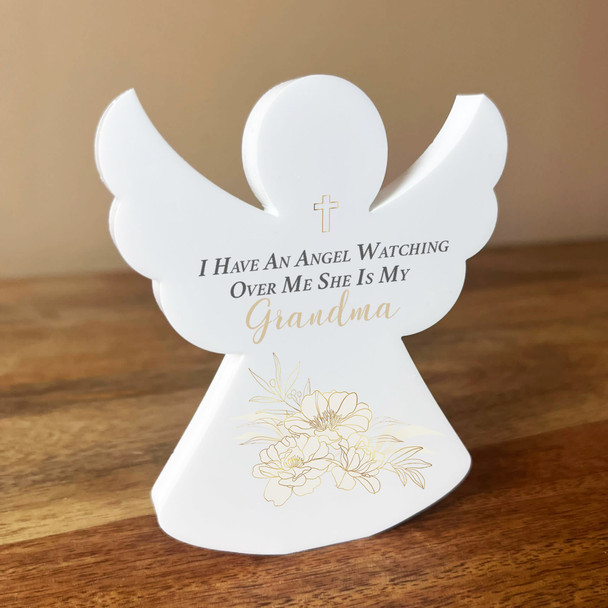 Angel Grandma Personalised In Memory Memorial Gift Acrylic Block Ornament