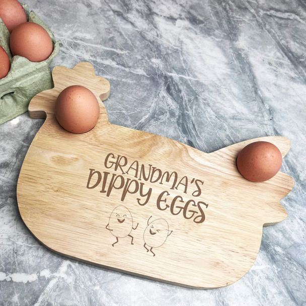 Grandma's Dippy Personalised Gift Eggs & Toast Soldiers Chicken Breakfast Board