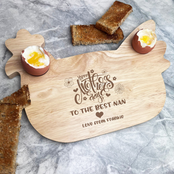 Mother's Day The Best Nan Personalised Gift Eggs Toast Chicken Breakfast Board