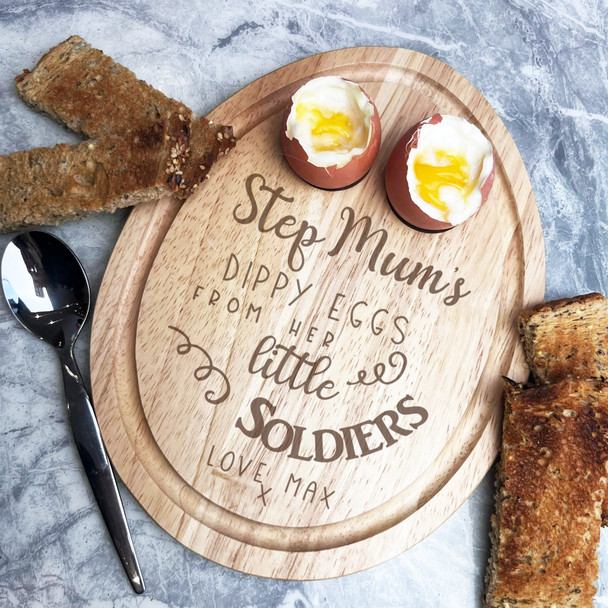 Step Mums Dippy Eggs From Her Personalised Gift Toast Egg Breakfast Board