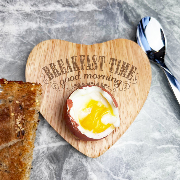 Breakfast Time Mummy Personalised Gift Heart Shaped Breakfast Egg Holder Board