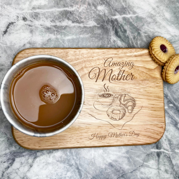 Amazing Mother Croissant Mother's Day Personalised Gift Tea Tray Biscuit Board