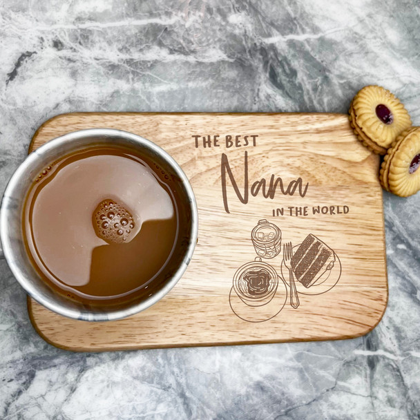 The Best Nana Personalised Gift Tea Coffee Tray Biscuit Snack Serving Board