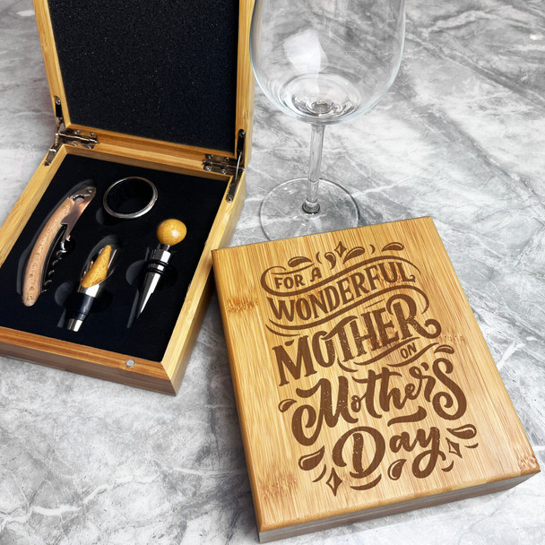 Wonderful Mother Mother's Day Personalised Wine Accessories Gift Box Set