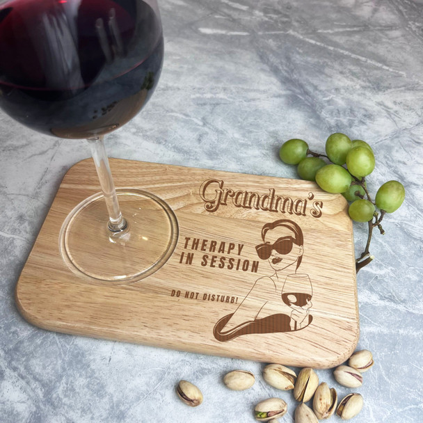 Grandma's Therapy In Session Personalised Wine Nibbles Tray Snack Serving Board