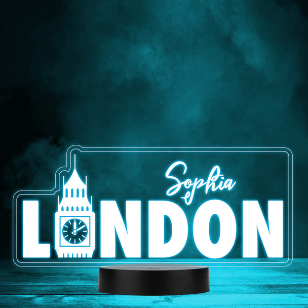London Text UK Big Ben Colour Changing Led Lamp Personalised Gift Night Light