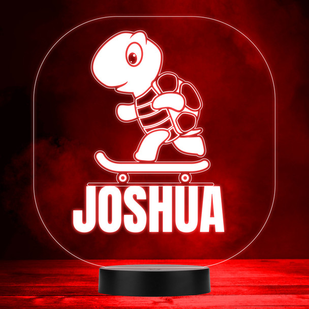 Turtle Riding Skateboard Colour Changing Led Lamp Personalised Gift Night Light