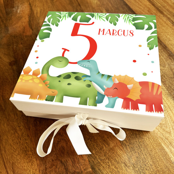 Fun Dinosaurs Any Age Personalised Keepsake Birthday Gift Box