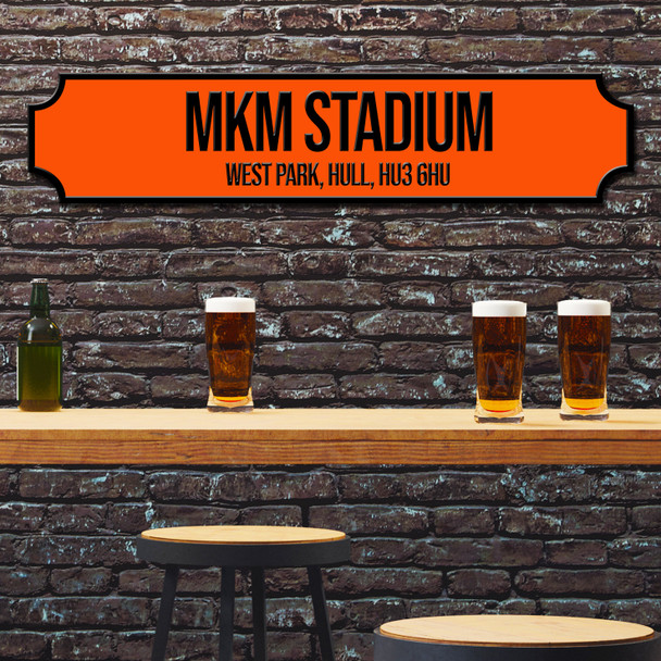 Hull City Mkm Stadium Orange & Black Any Text Football Club 3D Train Street Sign
