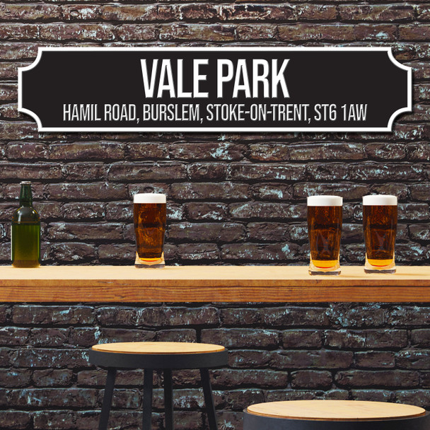 Port Vale Vale Park Black & White Stadium Any Text Football Club 3D Train Street Sign