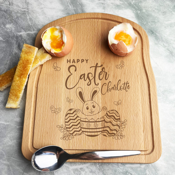 Easter Bunny Personalised Gift Bread Eggs Toast Breakfast Serving Board