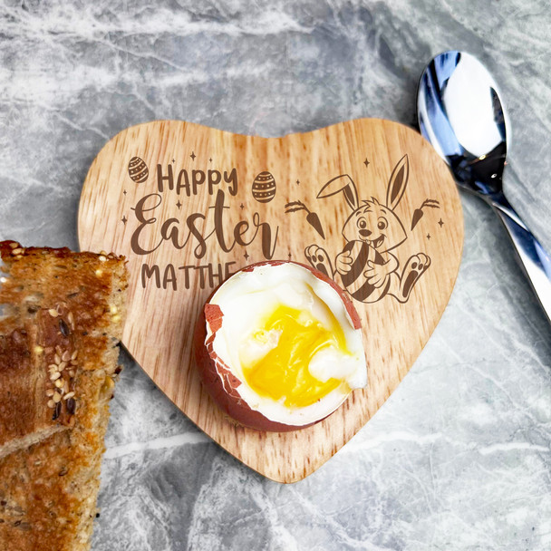 Happy Easter Bunny Easter Egg Personalised Gift Heart Breakfast Egg Holder Board