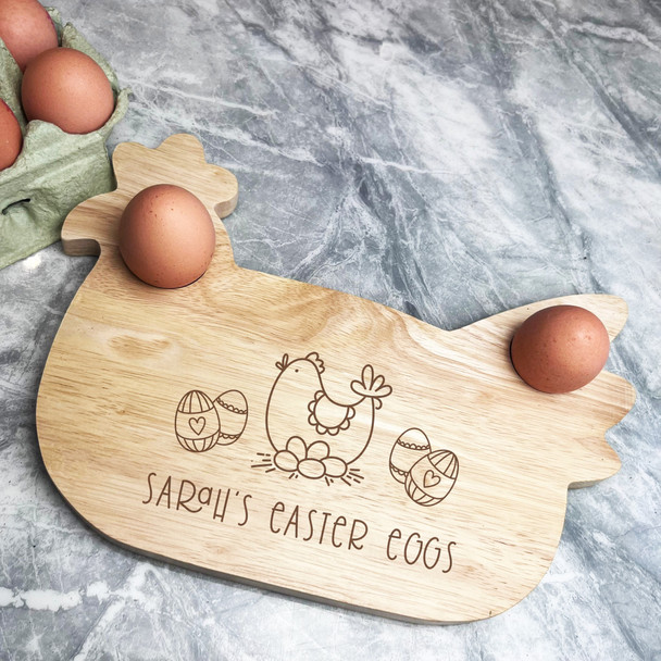 Chicken Easter Eggs Personalised Gift Eggs Toast Chicken Breakfast Board