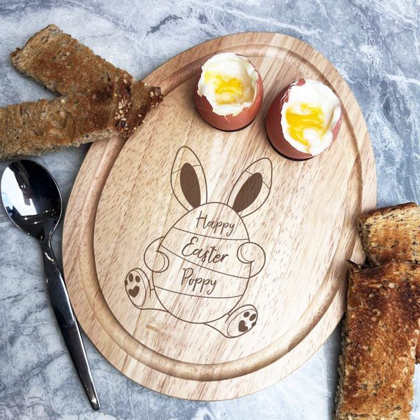 Easter Bunny Egg Personalised Gift Toast Egg Breakfast Serving Board