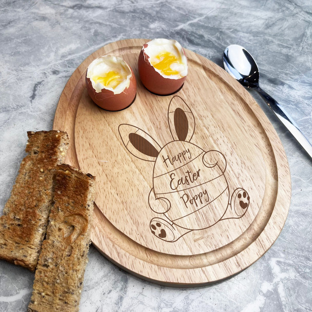 Easter Bunny Egg Personalised Gift Toast Egg Breakfast Serving Board