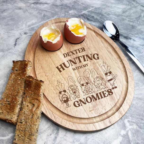 Easter Gnomes Bunny Personalised Gift Toast Egg Breakfast Serving Board