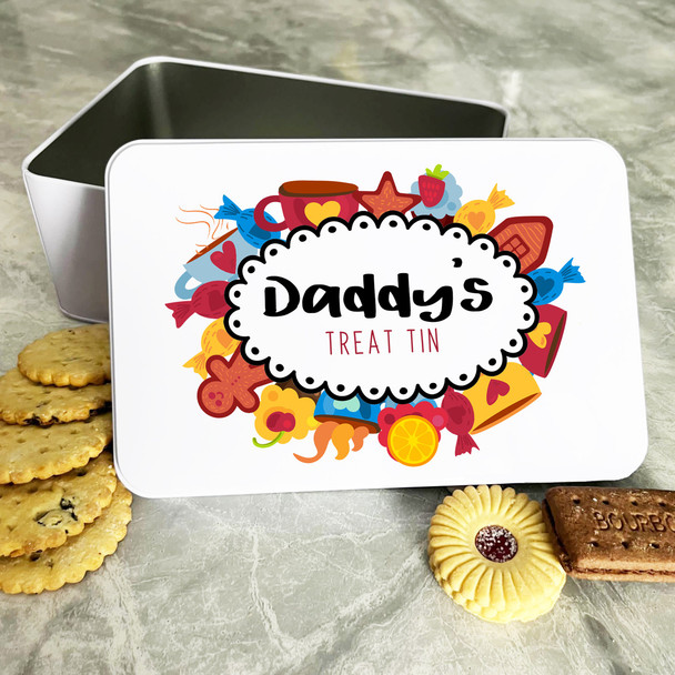 Daddy's Goodie Box Sweets Personalised Gift Cake Biscuits Sweets Treat Tin
