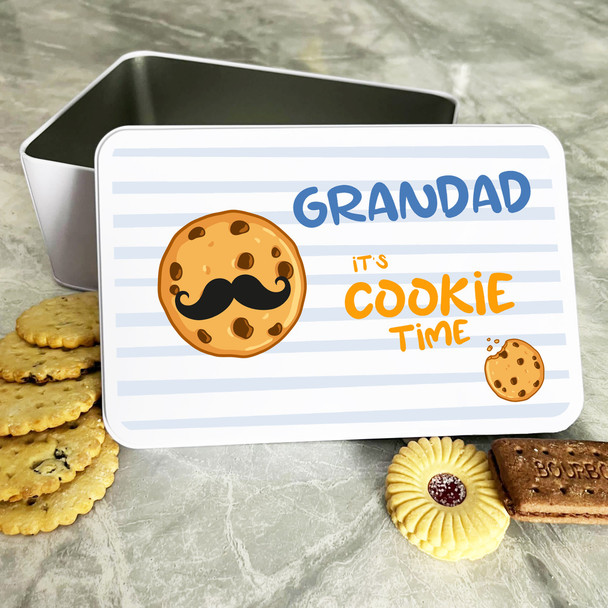 Cookie Time Grandad Personalised Gift Cookies Treats Biscuit Tin