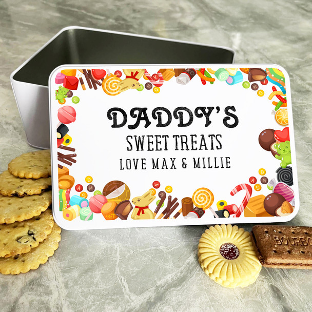 Pic N Mix Sweets Daddy's Personalised Gift Cake Biscuits Sweets Treat Tin
