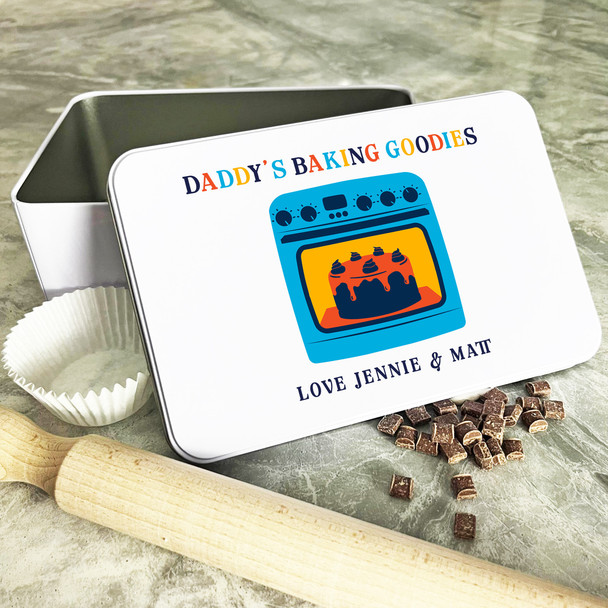 Retro Baking Daddy's Goodies Personalised Gift Baking Cake Tin