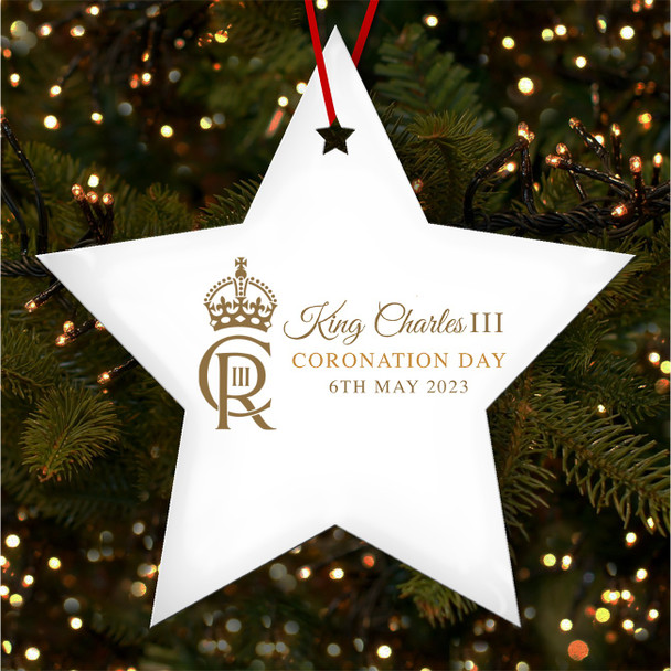 Official Monogram King Charles III Coronation Souvenir Star Hanging Ornament