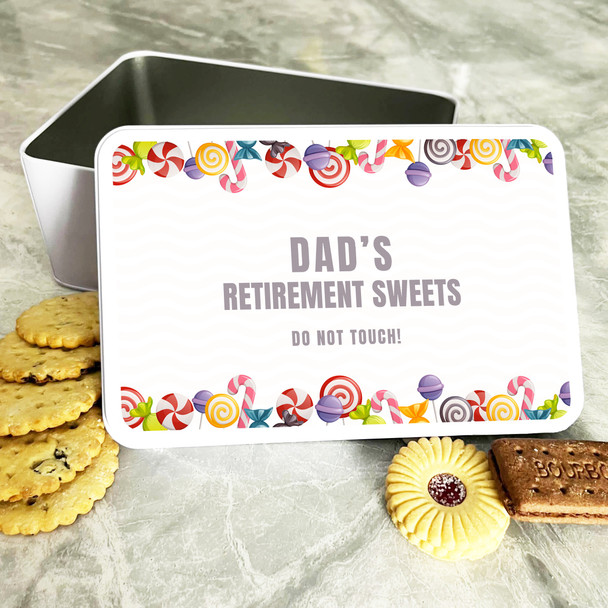 Dad's Retirement Sweets Frame Rectangle Personalised Treat Tin