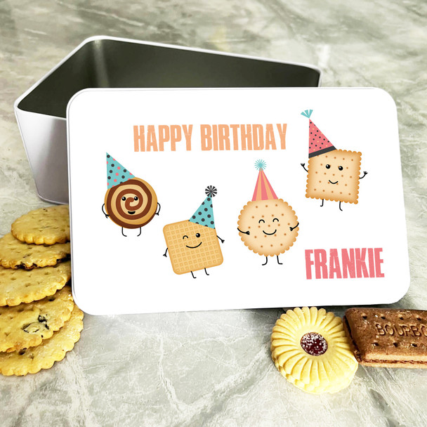 Funny Birthday Cookies Rectangle Personalised Biscuit Tin