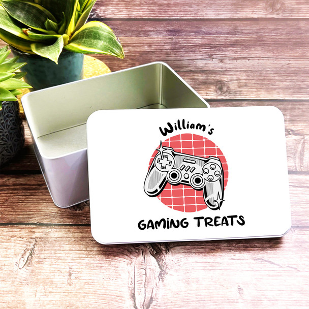 Gaming Controller Personalised Rectangle Treat Tin