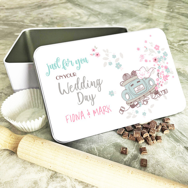 Just For You On Your Wedding Day Rectangle Personalised Treat Tin