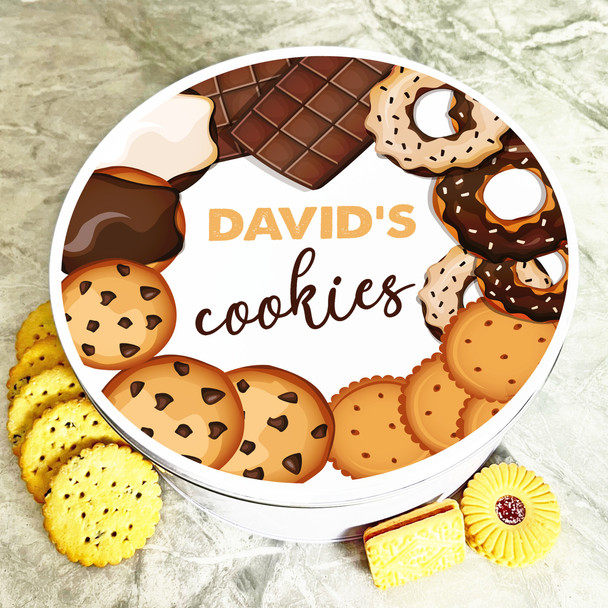 Round Pastry Cookies Frame Personalised Biscuit Tin