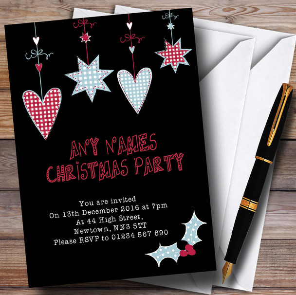 Dangling Hearts Customised Christmas Party Invitations