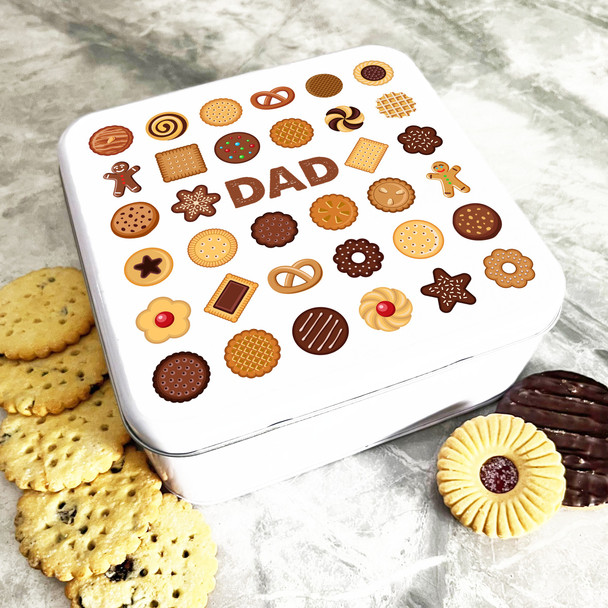 Square Cookies Assortment Dad Personalised Treat Tin