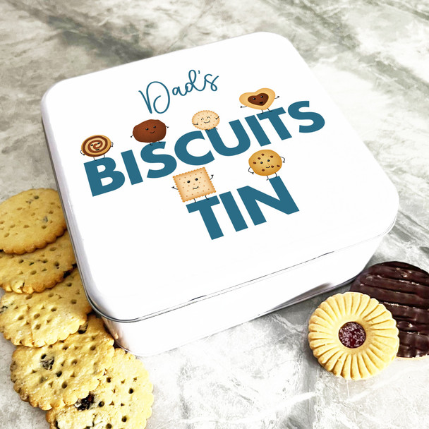 Square Funny Cookies Dad's Personalised Biscuit Tin